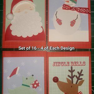 Lot of 16 Mini 3" x 5" Christmas Cards w/ Envelopes (Blank Inside)